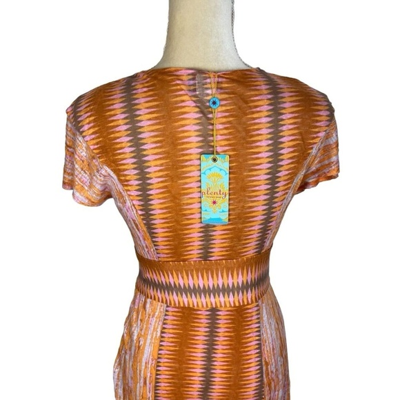 NWT Plenty by Tracy Reece Linen Dress Anthropologie V Neck Cap Sleeve Bohemian 4 - Picture 5 of 14